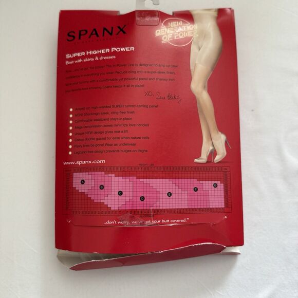 Spanx Super Higher Power Shaper By Sara Blakely Black Size C Mid Thigh Open Box - Picture 2 of 3